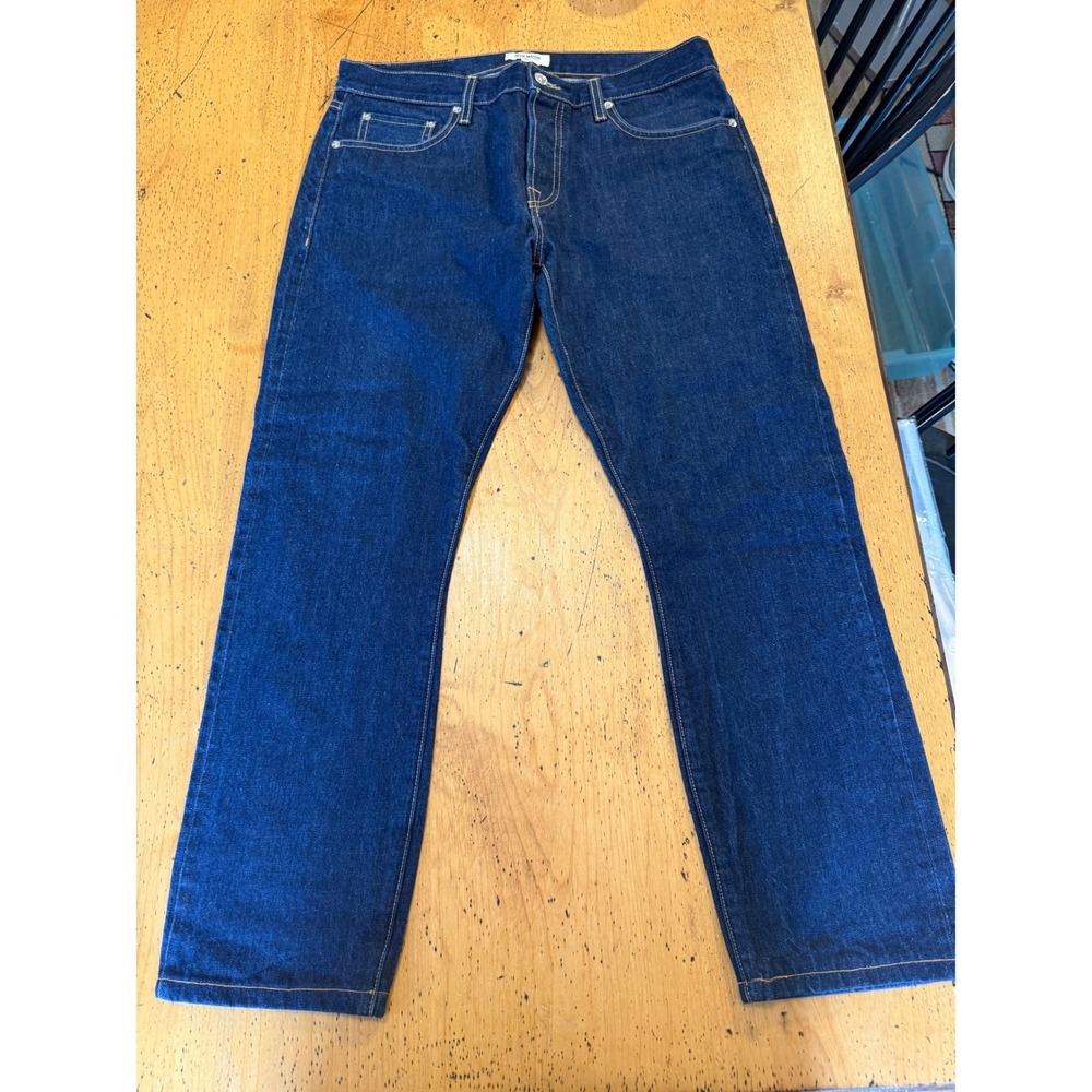 Buck Mason Slim Fit Size 33 Dark Wash Indigo American Made Cotton Denim Jeans